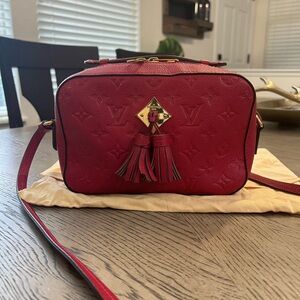 Louis Vuitton Saintonge Empreinte Red Crossbody Bag